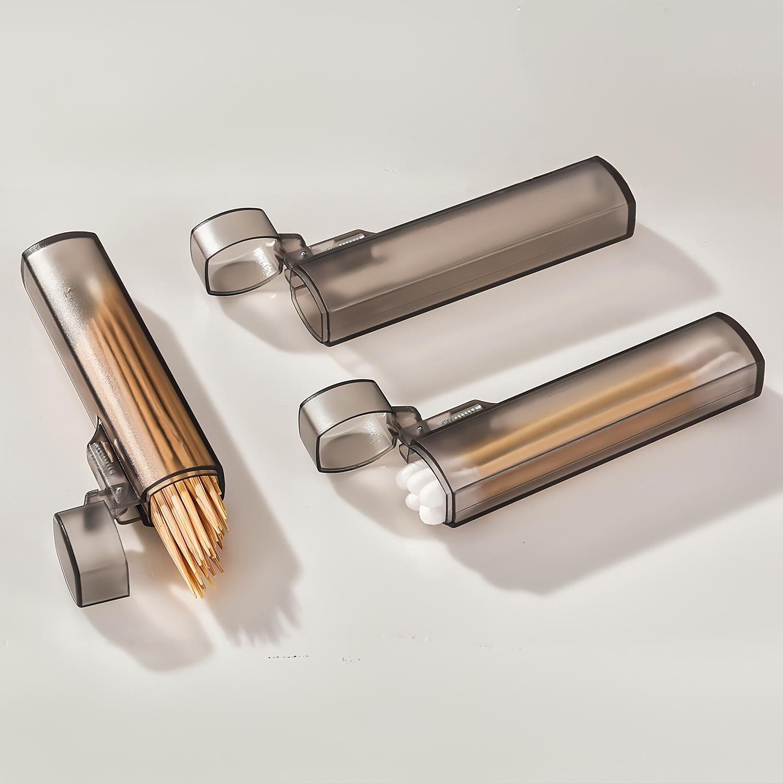 

Портативная зубочистка в китайском стиле, дорожный футляр, мини-коробка для ватных палочек для использования на открытом воздухе 1pcs серый