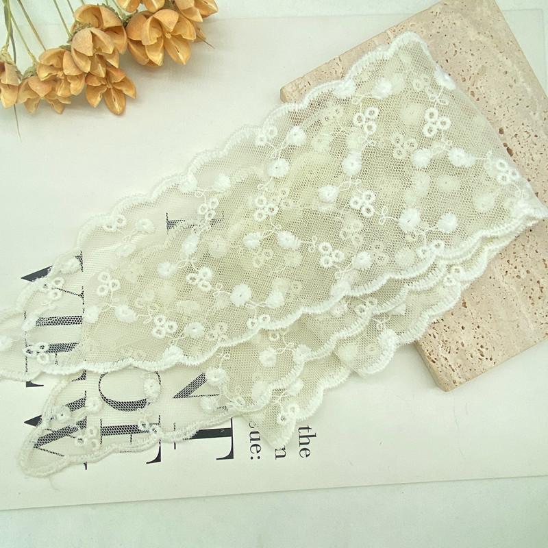 French Lace Embroidered Silk Scarf Headband - Super Fairy Sweet Hair Ribbon