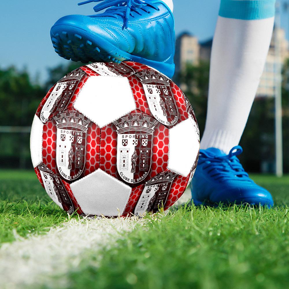 1PC SC Braga poster size 5 soccer ball PrahaIndoor Soccer Ball Colorful All Ages Machine Stitched PVC Competition Ready Durable High-Bounce