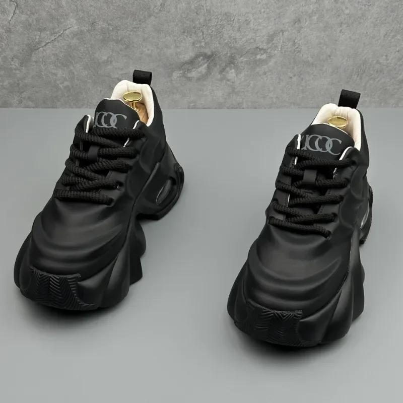 Men's High Quality Sneakers New Comfortable Leather Platform Shoes Outdoor Fashion All-match Mens Casual Shoes