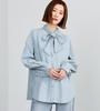 Something ST219 Bowtie Denim Light Blue Women's Blouse,