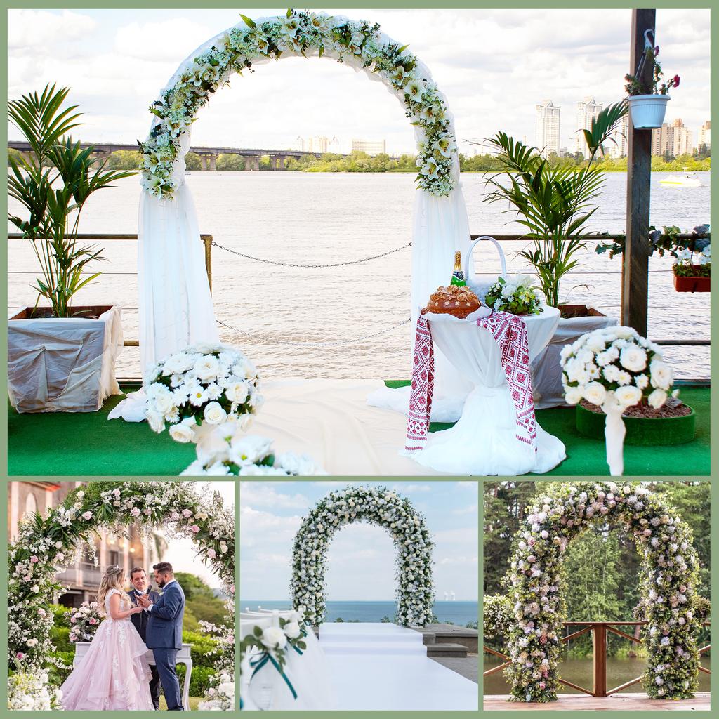 Wedding Arch Metal Garden Arch 240x140x37cm Large Climbing Plants Trellis Balloon Arches Backdrop Stand for Outdoor Garden Party