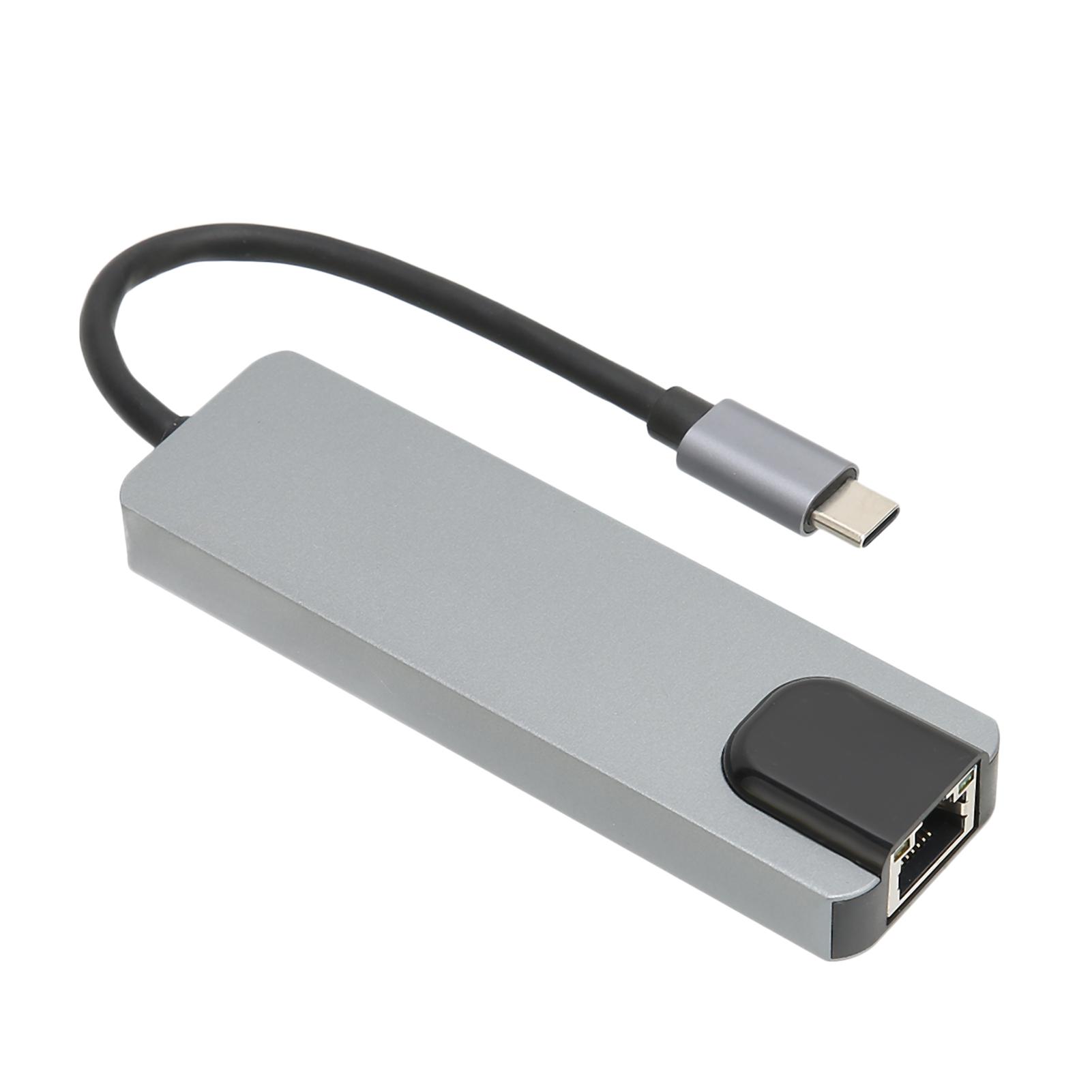 

USB C Hub 5 в 1 USB3.0 87 Вт PD Быстрая зарядка Gigabit Ethernet USB C для мультимедиа высокой четкости