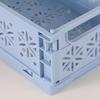 Storage Basket Foldable with Handle Ventilated Hollow Design Organizer Portable Stackable Large Opening Organizer for Home Bathroom Kitchen