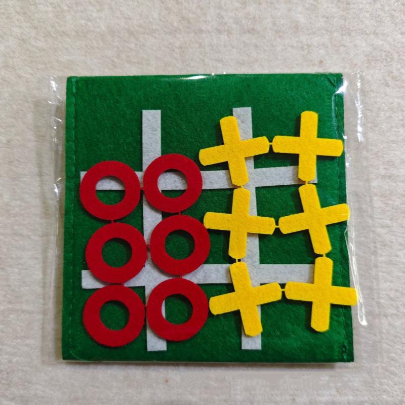 Felt Mini Tic-Tac-Toe Game Board: Children s Educational Learning Puzzle with X-O Grid & Felt Pieces