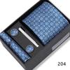 Men's Black & Wine Red Striped Plaid Tie Set with Pocket Square - Formal Wedding Gift Box