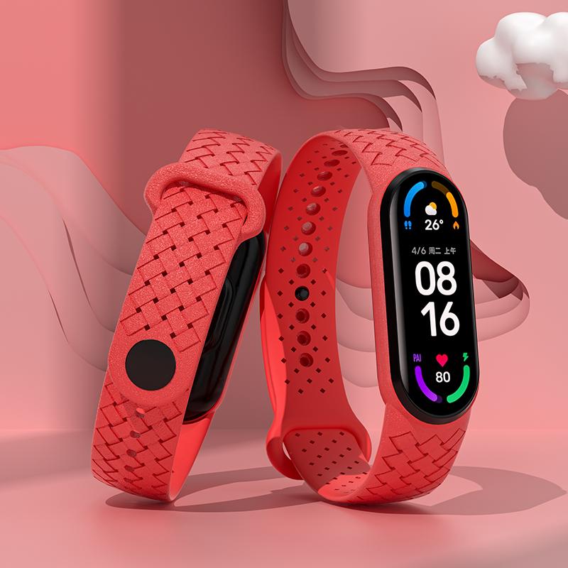 Náramek na zápěstí pro Xiaomi Mi Band 7 Náhradní Sportovní prodyšný Silikonový Pletený Solo loop Correa NFC Miband 6 5 4 pásek