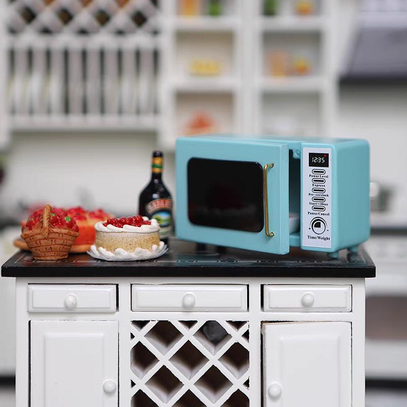 1:12 Dollhouse Miniature Micro-wave Oven Model Doll Home Kitchen Microwave Scene Decor Toy Dolls House Dining Room Accessories