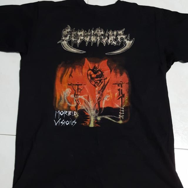 Футболка Sepultura Morbid Visions Хлопок Короткий рукав Унисекс Футболка Все размеры Унисекс Футболка L