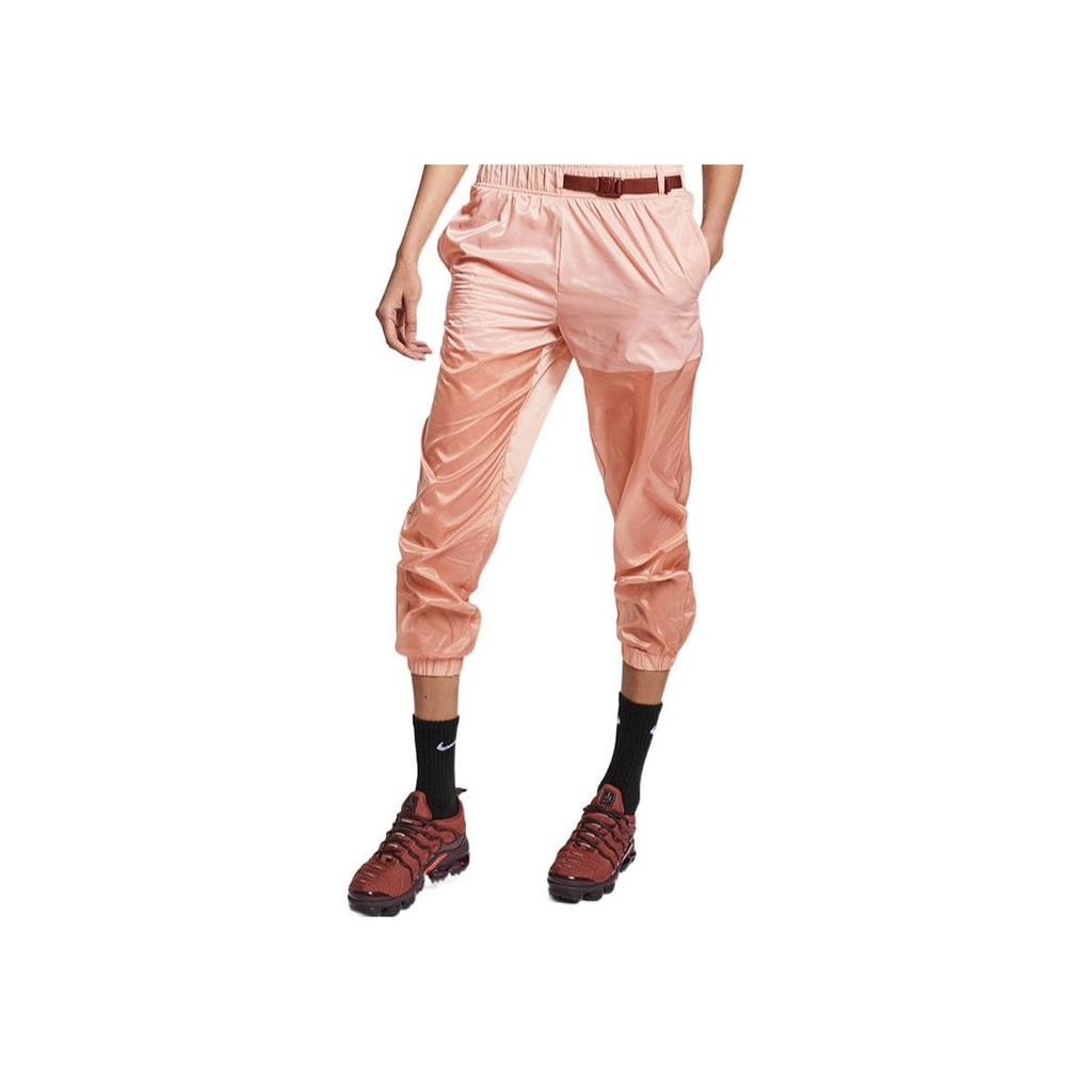 Nike Printed Brand Logo Elastic Cuff Retro Color Block Casual Pants Spring Women Bottoms Pink AV4269-605