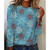 Fashion Women's Crew Neck Long Sleeve 3D Casual Color Printing Casual Long Sleeve Crew Neck T-Shirt