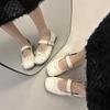 French Ballet Style Shallow Mouth Flat-soled Single Shoes Women's Summer 2025 New Models with Skirts Mary Jane Shoes Thick Heel Single Shoes