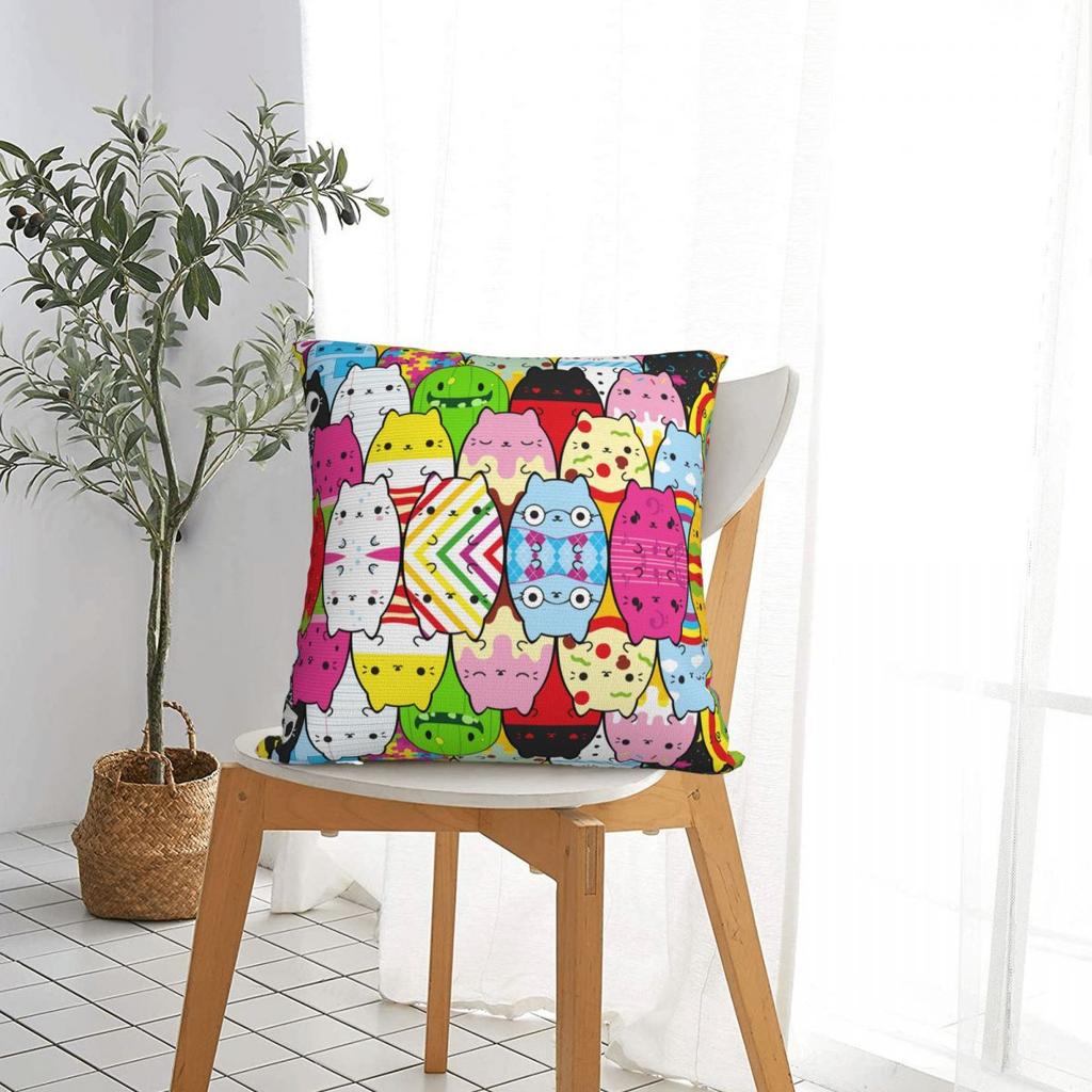 Gatti contro Cetriolini (4) Federa Quadrata Copricuscino Cuscino Decorativo Per Casa Divano Soggiorno