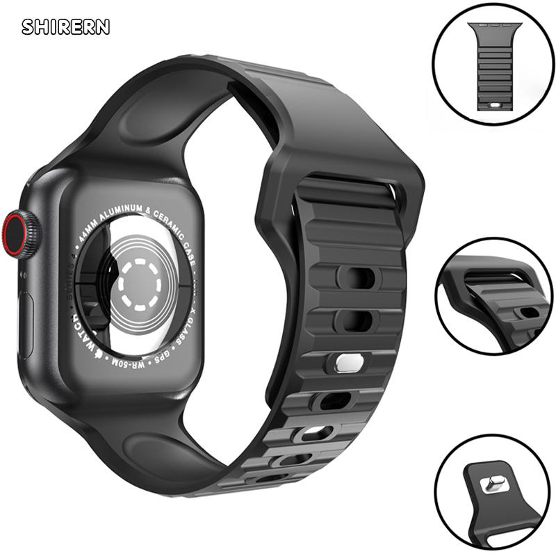 

Силиконовый ремешок для Apple Watch, ремешок для часов 49 мм, 41 мм, 45 мм, 44 мм, 40 мм, 38 мм, 42 мм, спортивный ремешок для часов iWatch серии 5, 3 SE, 6, 7, 8, ультра браслет