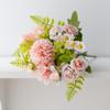 Peony & Daisy Silk Bouquet: 7-Fork Faux Flowers for Home Decoration