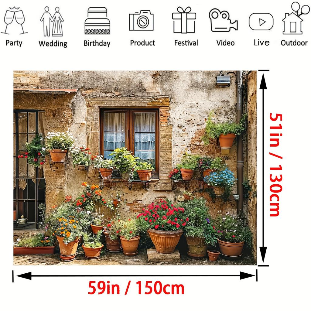 1pc Italy Tuscany Street Old Wallflower Background Photography Italy Old Town Medieval Architecture Summer Background Wedding