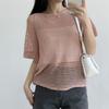 Open Run Women Oversized Bikini Cover Up Short Sleeve Knit