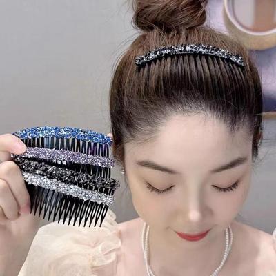 Invisible Hair Styling Accessory Korean Rhinestone Comb Hair Clip Fashion   Women