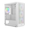 Корпус ПК Gamma C50 WH ARGB MicroATX Mini Tower, оснащений 4 ARGB вентиляторами, панорамним бічним оглядом, повністю вентильованим потоком повітря, магнітним пиловим фільтром,