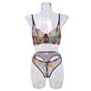 Sex Underwear Breast Bra Sexy Color Mesh Embroidery Set