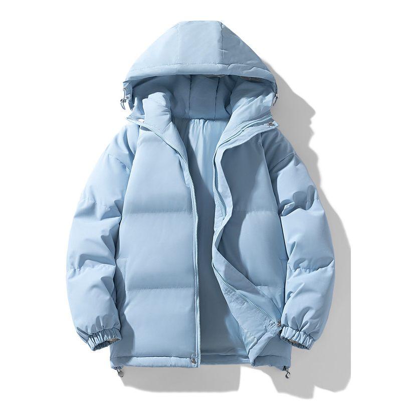 Winter New Style Fleece-Lined Warm Thickened Stand-Collar Couple's Jacket, Unisex Casual Hooded Windproof Cotton Coat