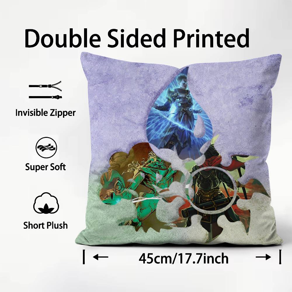 Games M-Magic The Gathering Pillow Case Pattern Printing Pillowcase Living Room Sofa Cushion Cover Bedroom Room Decor