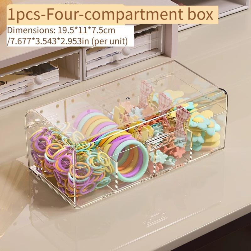 Transparent Plastic Hair Accessories Storage Box Lightweight Countertop Cosmetic Storage Box