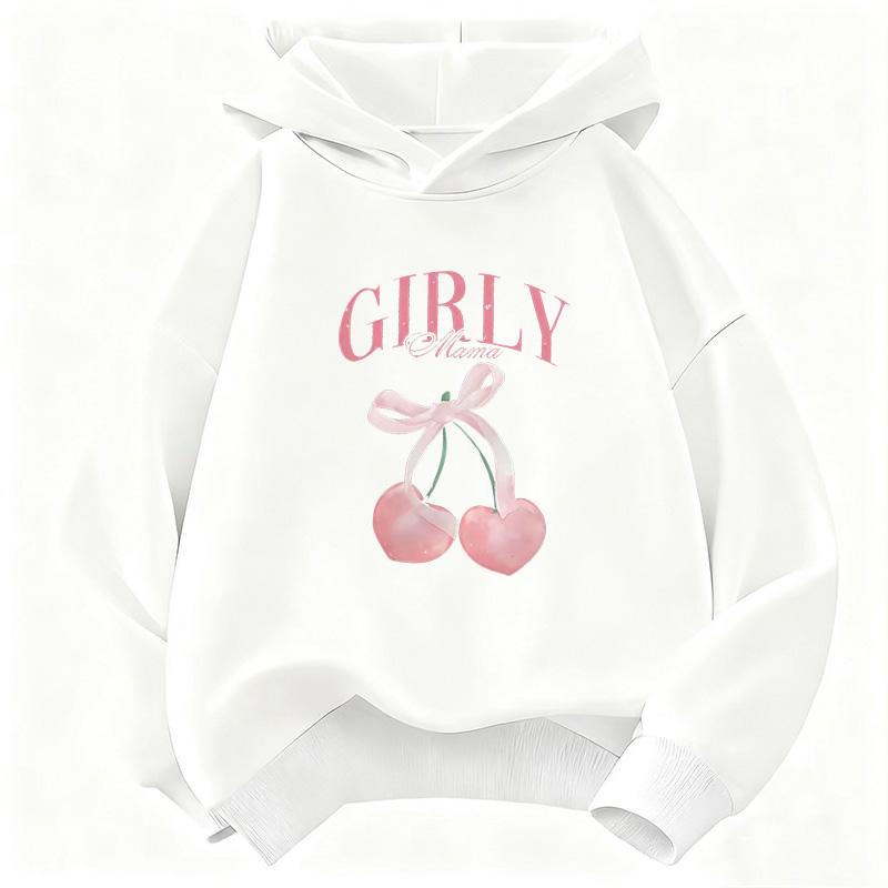Y2k Girls Cherry Design Printed Fashion Sweatshirt Kids Children's Sweatshirts Hoody for Boys Girls Casual Hoodies Clothes