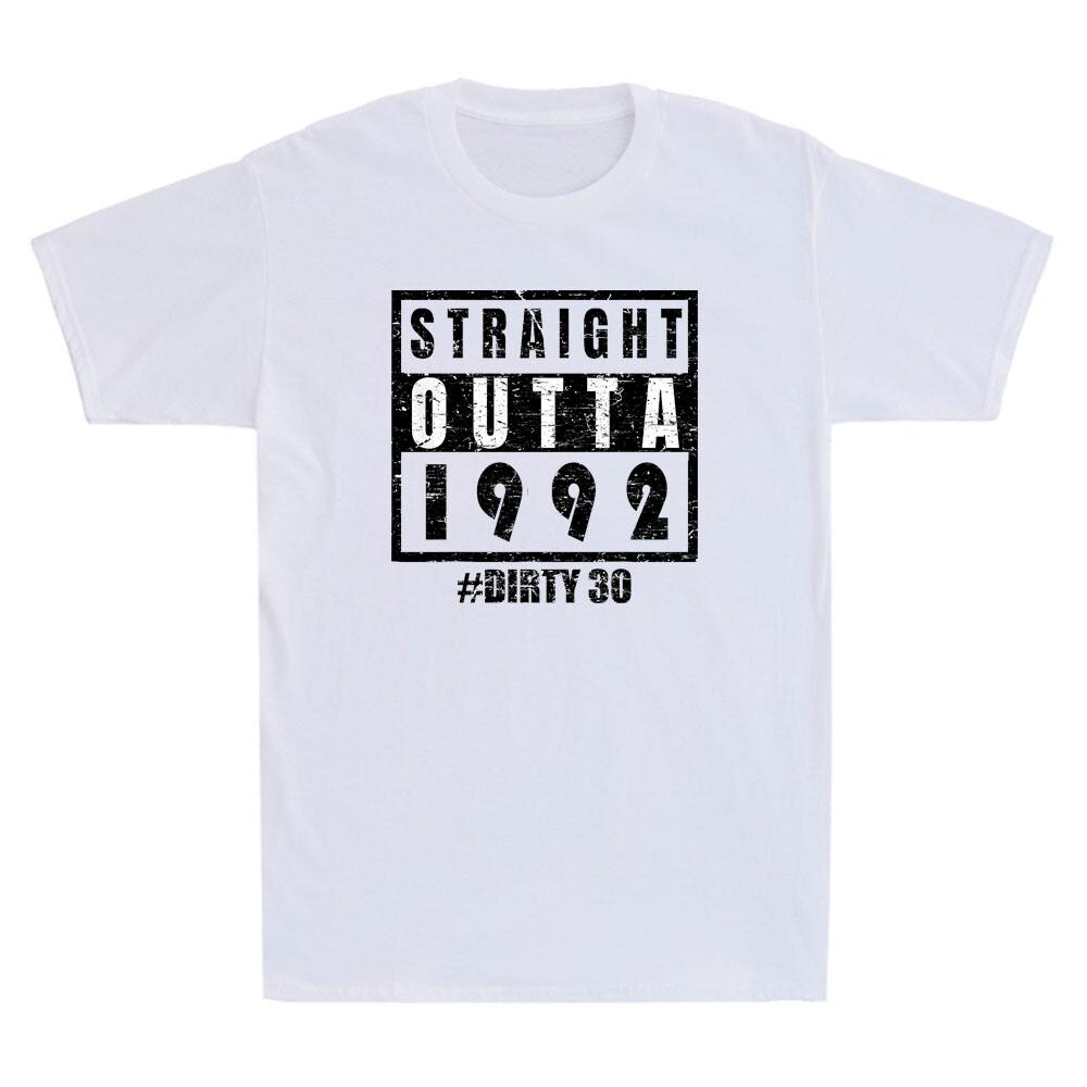 Straight 1992 Dirty Thirty Funny Birthday Gift Retro Unisexs Short Sleeve Tshirt