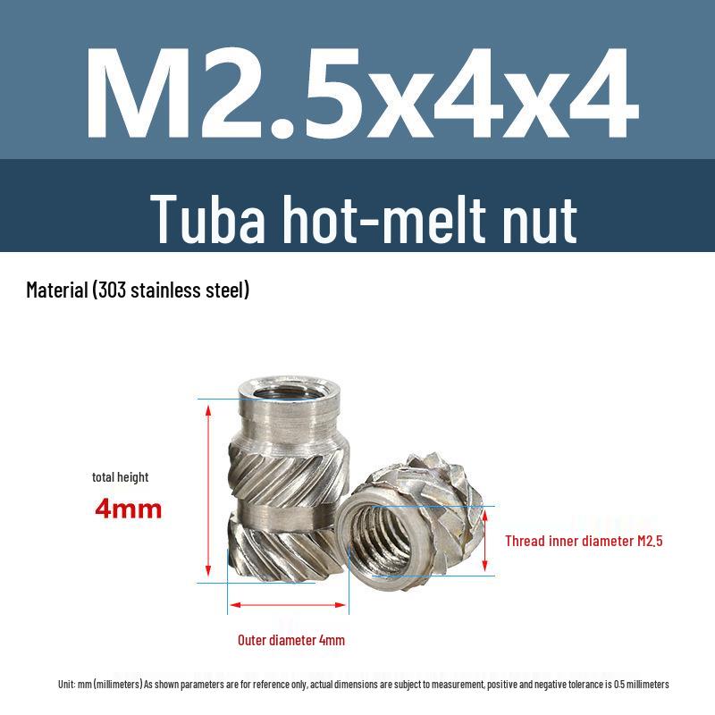 Stainless Steel Pre-embedded Injection Molding Knurled Nut M2M3M4