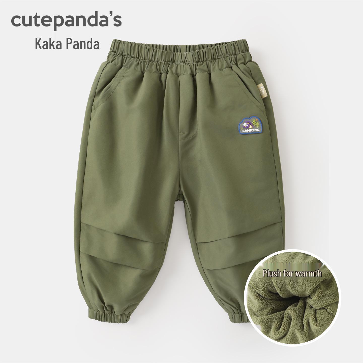 

Kaka Panda Kids Fleece Sports Pants - Winter Cargo Style for Boys & Girls 80 cm