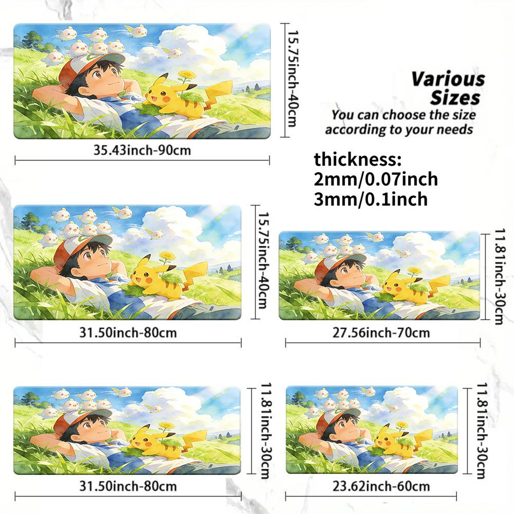 Pokemon Ash Kanto Starps Jungle Gaming Mouse Pad NonSlip Desk Mat 30x80x0.2cm