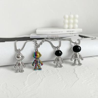 Unisex Titanium Steel Space-Themed Necklace - Trendy, Versatile, and Hip-Hop Style for Kids and Adults