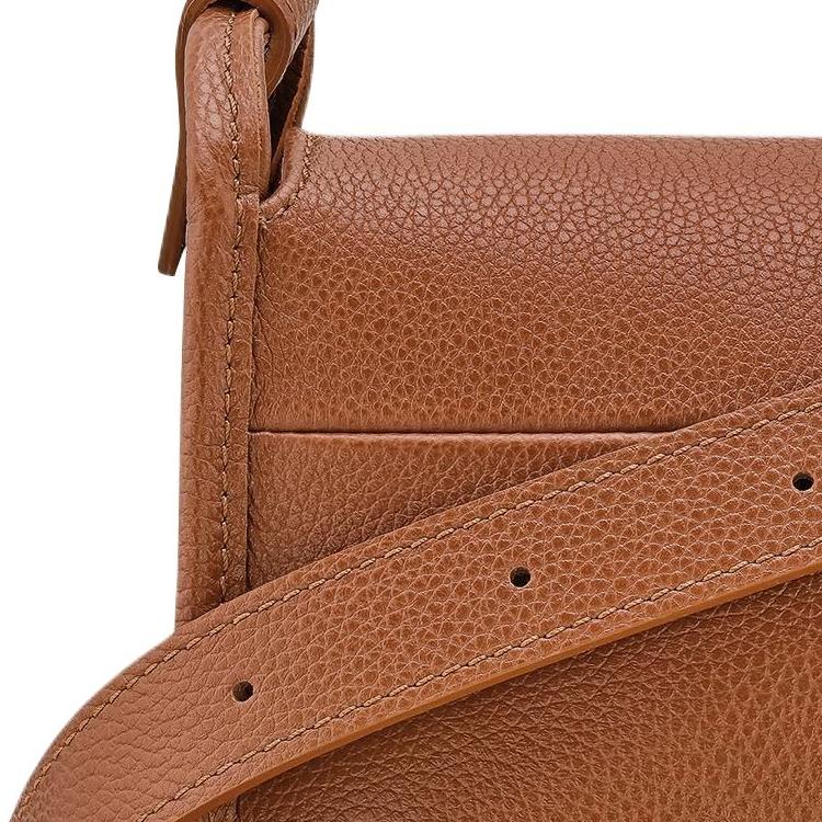 Longchamp Le Foulonné Magnetverschluss Verstellbarer Schultergurt Leder Schultertasche Mittelgroß Damen Schultertasche Karamell 10297021121
