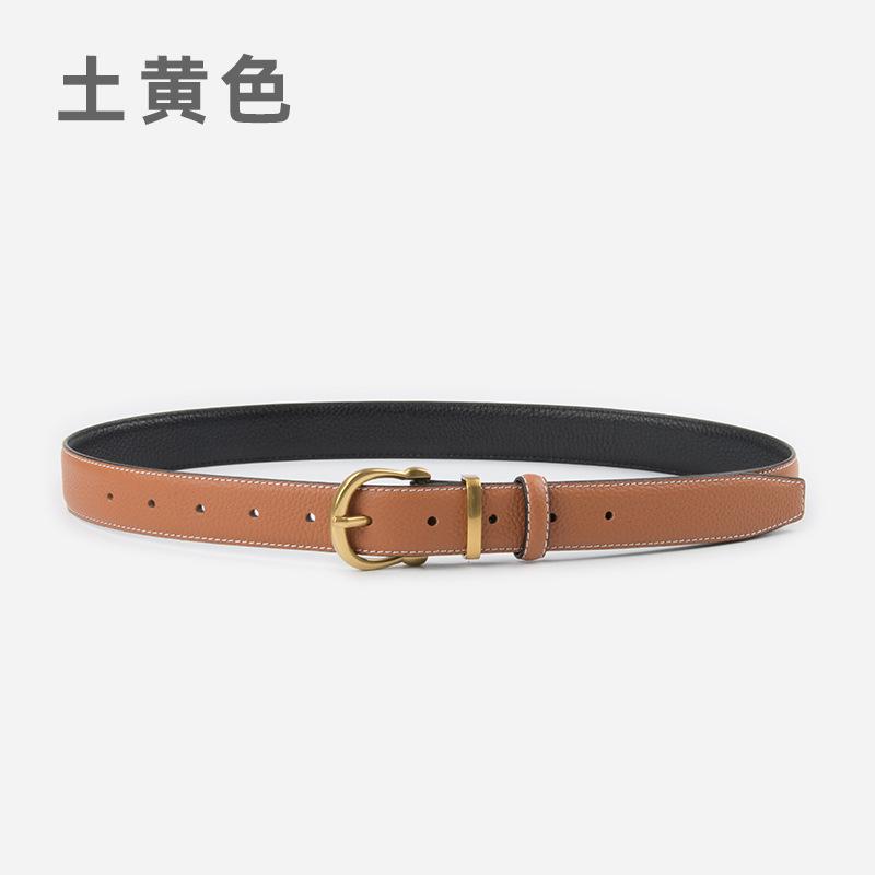 First Layer Lychee Pattern Leather Women'S Belt Cowhide Women'S With Jeans Casual Pants Women'S Pants Belt Women'S Belt