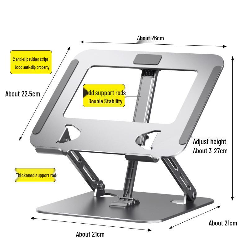 Adjustable Carbon Steel & Aluminum Laptop/Tablet Stand