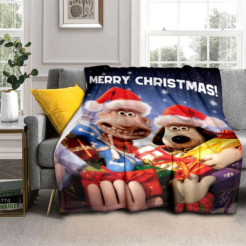 Wallace & Gromit Theme Printed Blanket,Perfect for Couch, Bed, Travel & Outdoor Use | Machine Washable, Cozy & Durable.