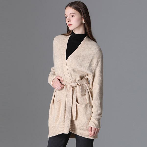  She S miSS  Belted V Neck Knit Cardigan