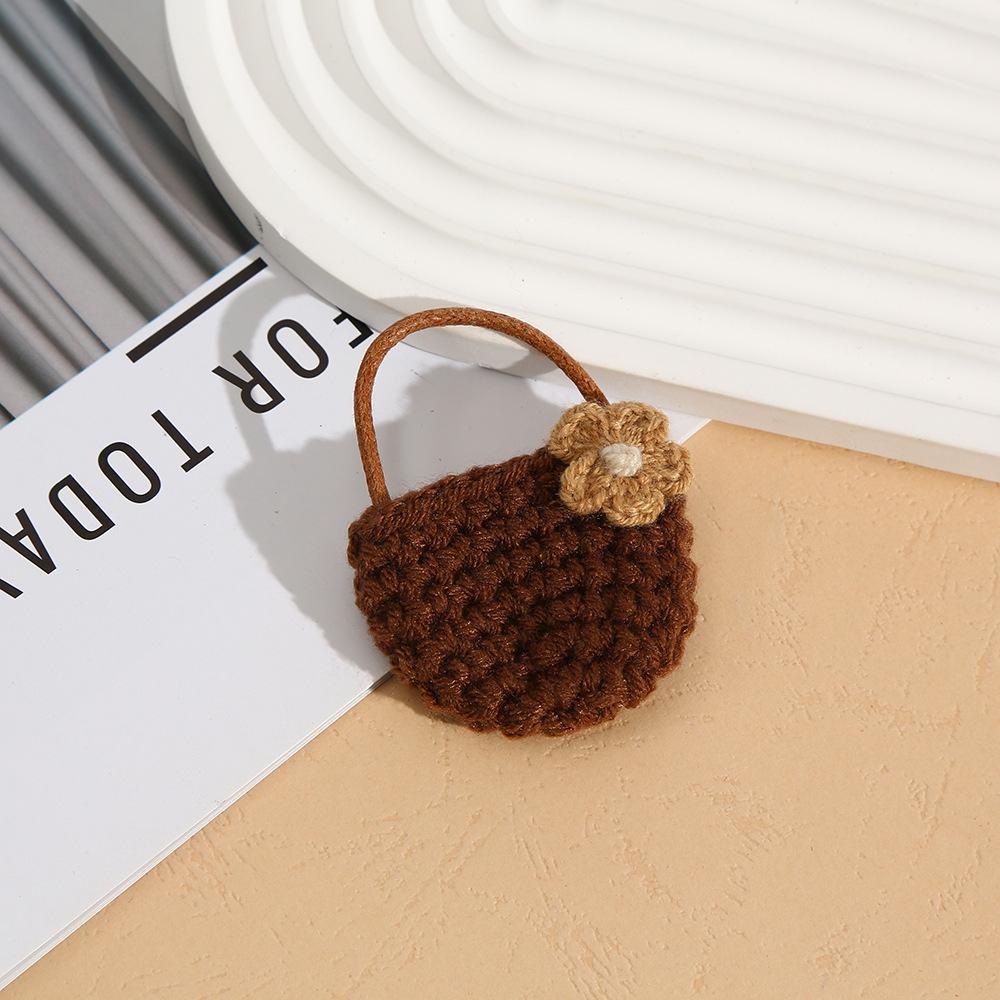 Hand-knitted Delicate Cute Bag Flower Basket Brooch Decoration Accessory