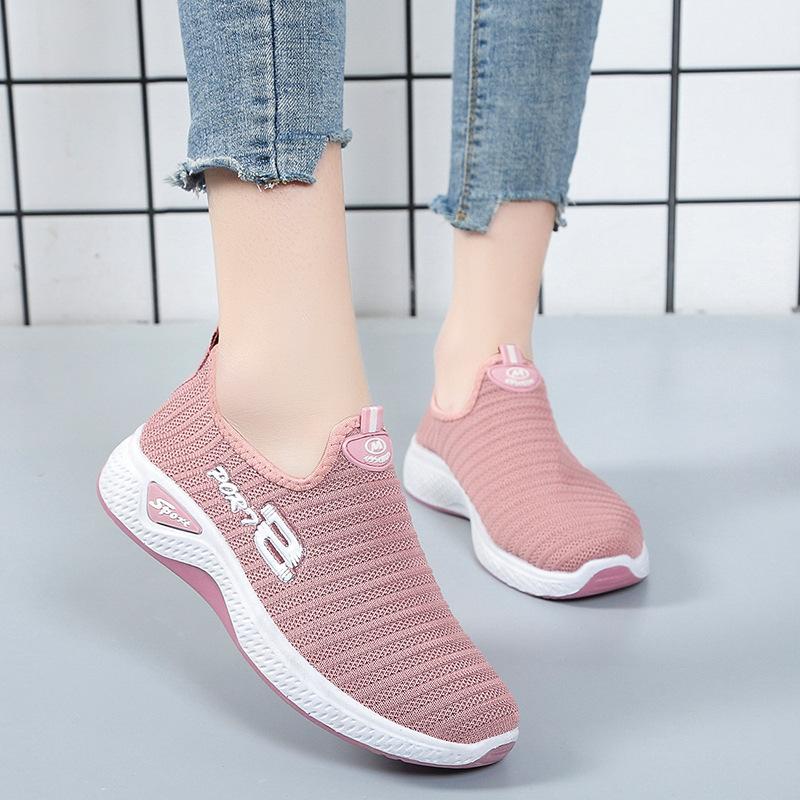 New spring women's sports shoes, fashionable, breathable, lightweight, non-slip, wear-resistant, casual sports shoes flat shoes