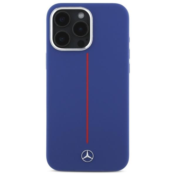 Mercedes Mehmp16X23Sumrv Iphone 16 Pro   Max 6.9 Granatowy/Navy Hardcase Silicone Red Stripe Magsafe