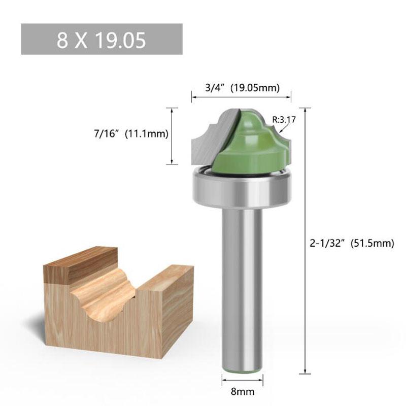 8mm Shank Router Bit Bearing Double Roman Ogee Edging Milling Cutter For Wood Woodwork Line Knife Hobbing