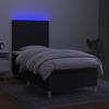 Maison Exclusive - Sommier à lattes de lit avec matelas et LED Noir 90x200cm Tissu