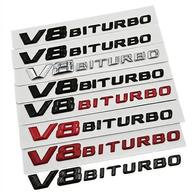 סמל V8 BITURBO תלת-ממדי תג בוץ לרכב מדבקת רכב עבור מרצדס בנץ AMG G63 C63 E63 S63 מדבקת צד לרכב אביזרי עיצוב