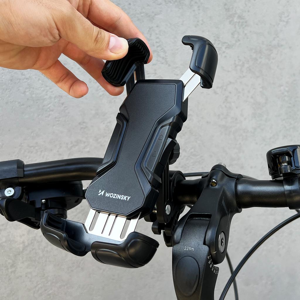 Wozinsky Durable Phone Mount for Bike, Motorcycle & Scooter Handlebar, Black (Model WBHBK6)