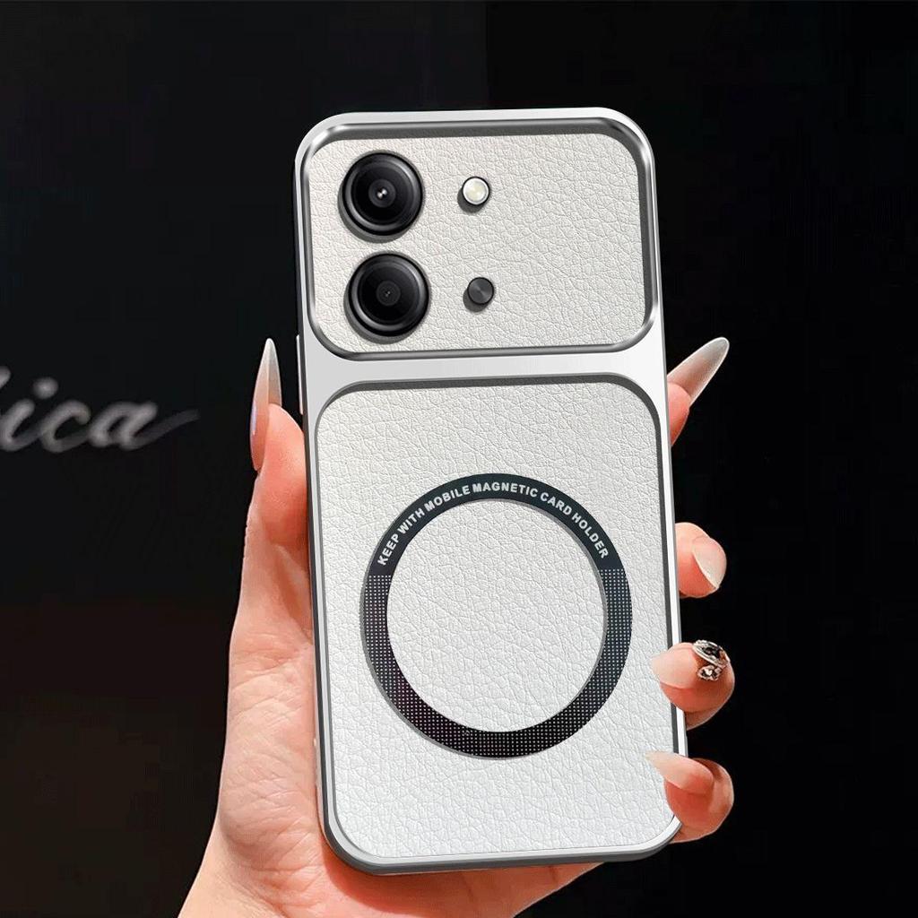 Upgraded Big Lens Protection Case for Xiaomi POCO X8 Pro Max Luxury Leather Casing with Magnetic Ring