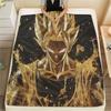Son Goku Anime Print Flannel Blanket, Suitable for Bedrooms, Sofas, Beds, Chairs, Picnics, Travel -HE31