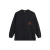 Li Ning Badfive Letter Print Loose Round Neck Long Sleeve Sweatshirt Unisex sweatshirt Black AWDT891-4