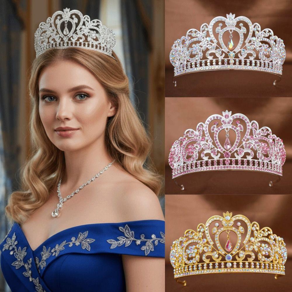 Fashion Crystal Rhinestone Tiaras Head Jewelry Lightweight Queen Princess Diadems Headdress Luxurious Wedding Bride Crowns Prom