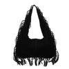 Sense of Luxury High Quality Designer Style Faux Suede Square Shoulder Bags Solid Retro Tassel Women's Handbags 2025 Winter New